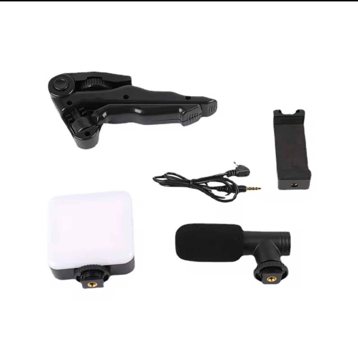 Kit de Video 3 en 1: Luz LED, Trípode y Selfie Stick